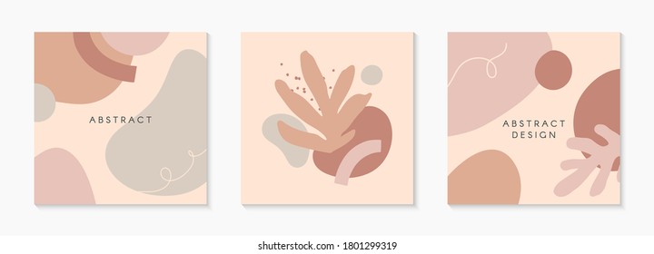 Bundle of modern vector illustrations with hand drawn organic shapes,textures and graphic elements.Trendy creative backgrounds for social media posts and stories,banners,branding design,covers
