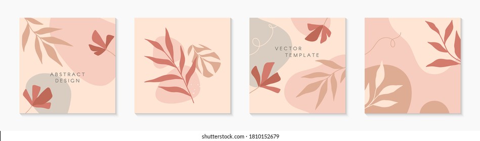 Bundle of modern vector illustrations with hand drawn organic shapes,textures and graphic elements.Trendy creative backgrounds for social media posts and stories,banners,branding design,covers
