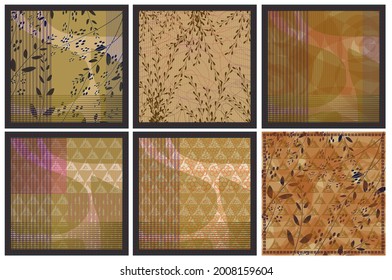 bundle of Modern vector pattern with striped, leap, geometric Vector patch for print,fabric,scarf design, hijab