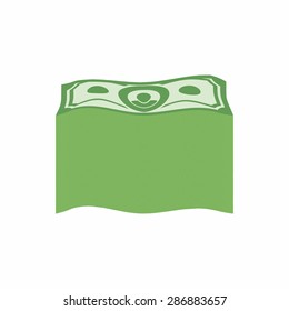 Bundle money. Big pile  dollars. Vector illustration