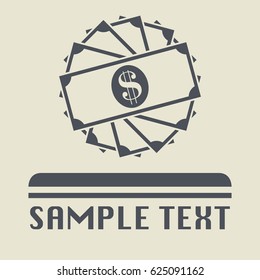 Bundle of money or cash icon or sign, vector illustration