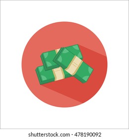 Bundle of money color flat icon