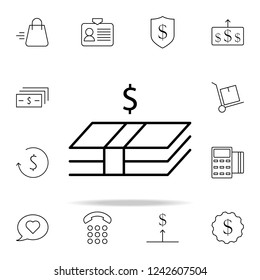 bundle of money dollar icon. e-commerce icons universal set for web and mobile