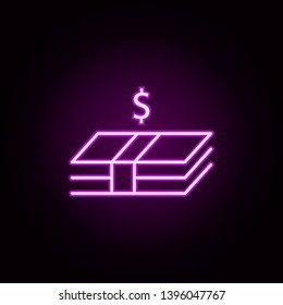 bundle of money dollar neon icon. Elements of e-commerce set. Simple icon for websites, web design, mobile app, info graphics