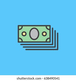 Bundle of money filled outline icon, line vector sign, linear colorful pictogram. Symbol, logo illustration. Pixel perfect