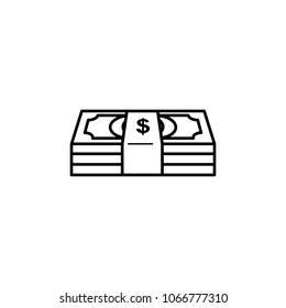 bundle of money icon. Element of casino for mobile concept and web apps. Thin line  icon for website design and development, app development. Premium icon