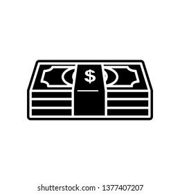bundle of money icon. Element of Casino for mobile concept and web apps icon. Glyph, flat icon for website design and development, app development