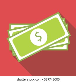Bundle of money icon. Flat illustration of bundle of money vector icon for web