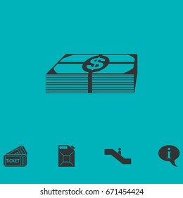 Bundle money icon flat. Simple vector symbol and bonus icon