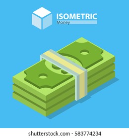 Ein Paket Geld. isometrisch
