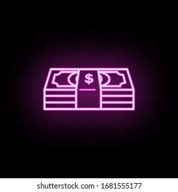 Bundle of money neon icon. Simple thin line, outline vector of casino icons for ui and ux, website or mobile application