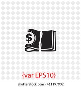 Bundle of money with a rubber band icon.