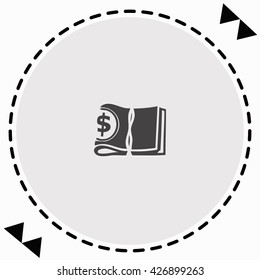 Bundle of money with a rubber band icon Flat Design. Isolated Illustration.