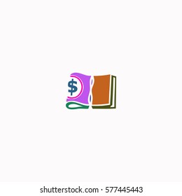Bundle of money with a rubber band  icon Vector design. Colored illustration.