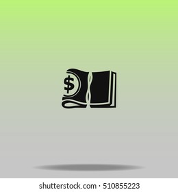 Bundle of money with a rubber band vector icon