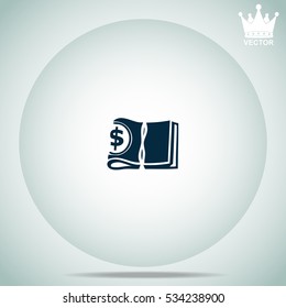 Bundle of money with a rubber band  vector illustration.