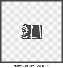Bundle of money with a rubber band vector icon. Isolated illustration. Business picture.