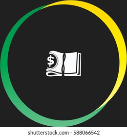 Bundle of money with a rubber band vector  icon