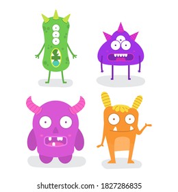 Bundle Of Monster Character Design Mascot Vector