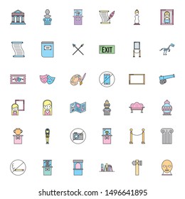 bundle of museum set icons vector illustration design