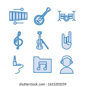 bundle of music audio set icons vector illustration design