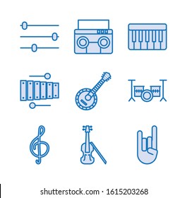 bundle of music audio set icons vector illustration design