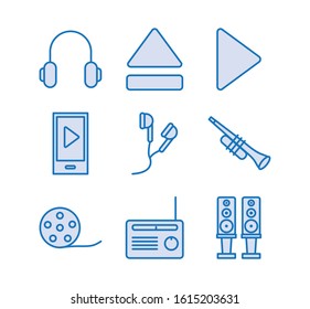 bundle of music audio set icons vector illustration design