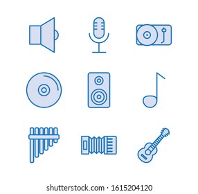 bundle of music audio set icons vector illustration design