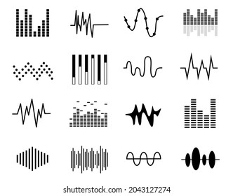 Paket mit Musik-Soundwave-Symbolen Vektorgrafik 