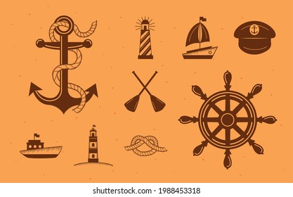 bundle of nautical nine icons