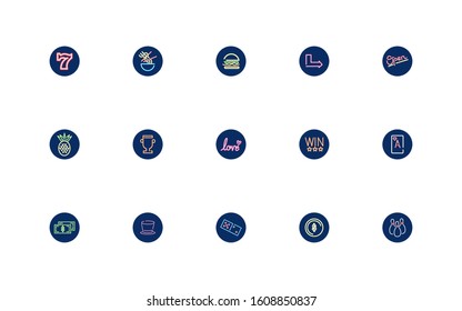 bundle of neon lights set icons vector illustration design