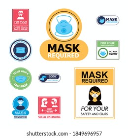 bundle of new normality set stickers in white background vector illustration design