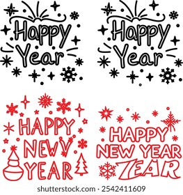 Neujahrskunst und Illustrator bündeln 