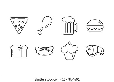 bundle of nutritive food set icons vector illustration design