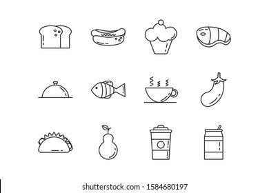 bundle of nutritive food set icons vector illustration design
