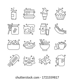 bundle of nutritive food set icons vector illustration design
