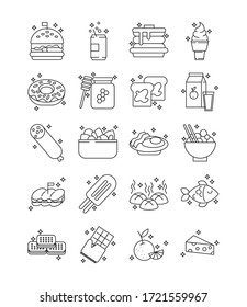 bundle of nutritive food set icons vector illustration design