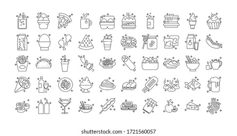 bundle of nutritive food set icons vector illustration design