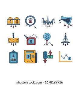 bundle of oil prices set icons vector illustration design