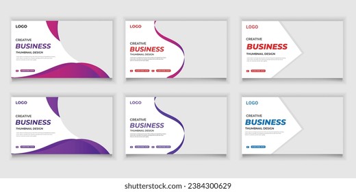Bundle Online Business Video Thumbnail and Social Media Or Web Banner Template Design