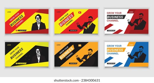 Bundle Online Business Video Thumbnail and Social Media Or Web Banner Template Design