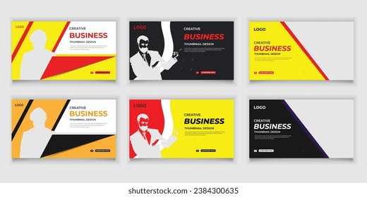 Bundle Online Business Video Thumbnail and Social Media Or Web Banner Template Design