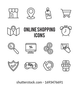bundle of online commerce icons vector illustration design