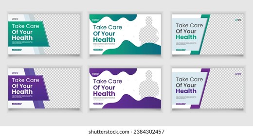 Bundle Online Medical Video Thumbnail and Social Media Or Web Banner Template Design