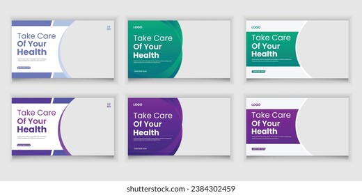 Bundle Online Medical Video Thumbnail and Social Media Or Web Banner Template Design