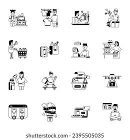 Bundle of Online Purchase Glyph Icons 

