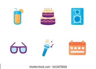 bundle of party celebration icons