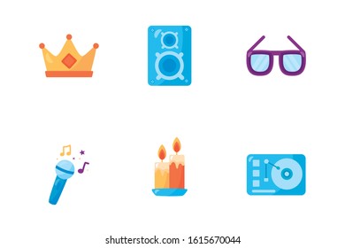 bundle of party celebration icons