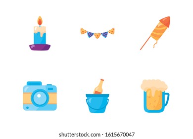 bundle of party celebration icons