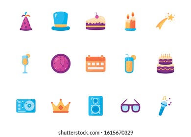 bundle of party celebration icons